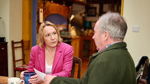 Helen with a North Shropshire pensioner