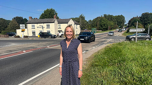 Helen at Llynclys crossroads