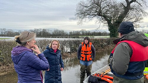 Helen views flooding in Melverley