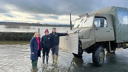 Helen surveying local flooding