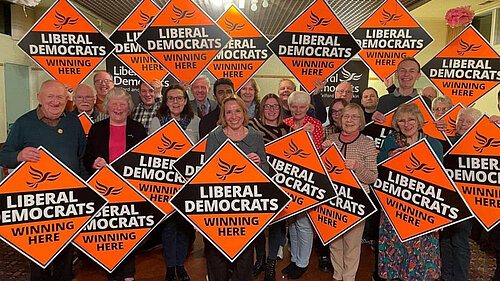 Helen with Lib Dem supporters in Telford & Wrekin