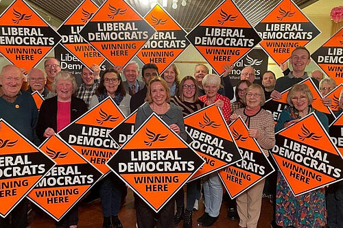 Helen with Lib Dem supporters in Telford & Wrekin