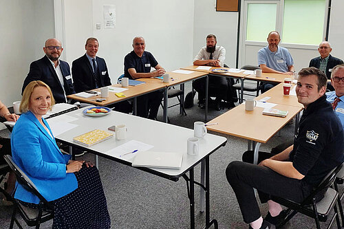 Helen at the bus roundtable meeting