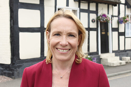 Helen Morgan with a North Shropshire house