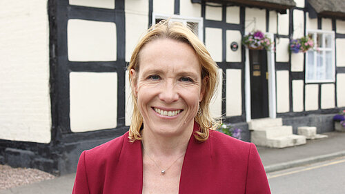 Helen Morgan with a North Shropshire house