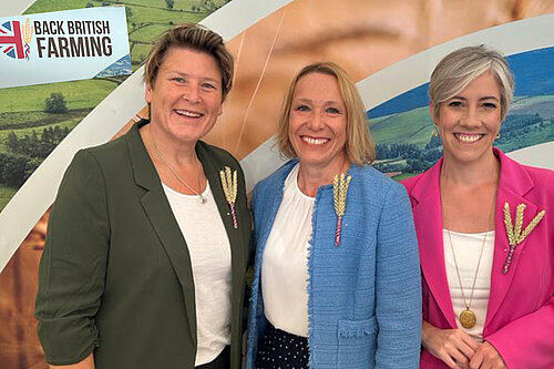 Helen with colleagues backing British farming
