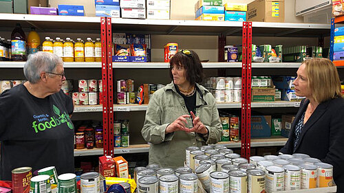 Helen visiting the Oswestry foodbank