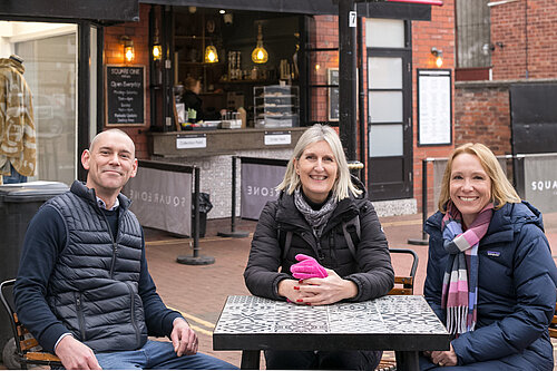 Helen outside Square One in Oswestry