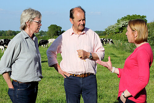 Helen Morgan listens to local farmers