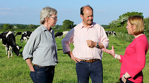 Helen Morgan listens to local farmers