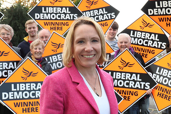 Helen Morgan with local volunteers