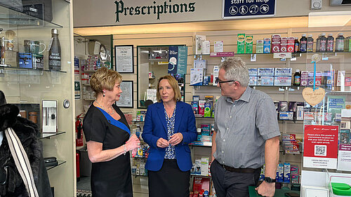 Helen at a North Shropshire pharmacy