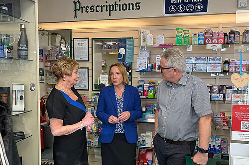 Helen at a North Shropshire pharmacy