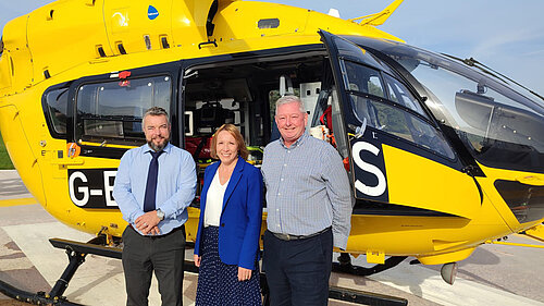 Helen Morgan with the Midlands Air Ambulance