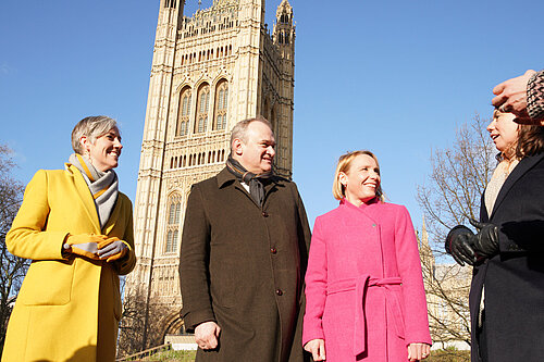 Helen with Lib Dem colleagues outside Parliament