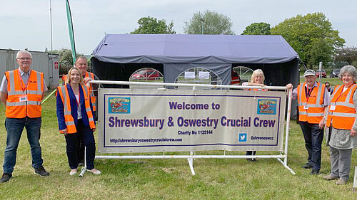 Helen with volunteers at the Crucial Crew