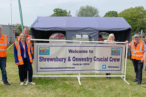 Helen with volunteers at the Crucial Crew