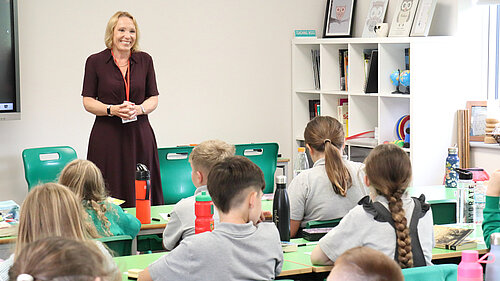 Helen takes questions from school children