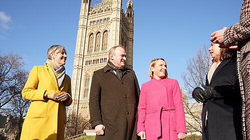 Helen with Lib Dem MPs outside Parliament