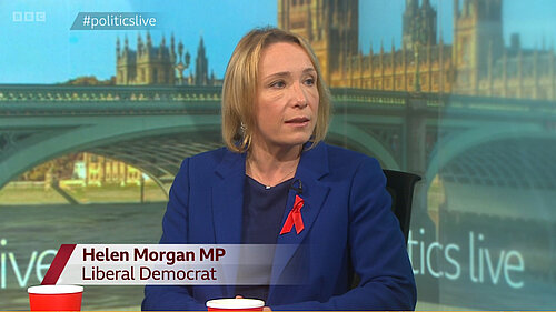 Helen Morgan on BBC Politics Live