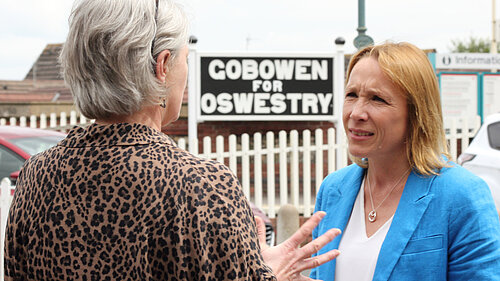 Helen hears from a resident outside Gobowen Station