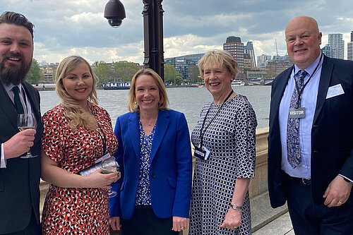 White Lion team with Helen at Parliament