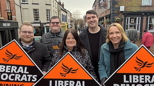 Helen Morgan with the Oswestry Lib Dem councillors