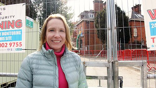 Helen Morgan at a construction site