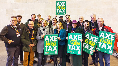 Helen with Family Farm Tax protesters at Westminster