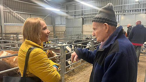 Helen Morgan at a local livestock market