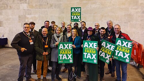 Helen with farmers in Westminster