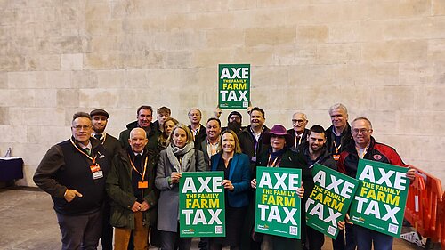 Helen with North Shropshire farmers protesting in London