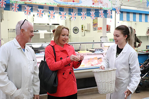 Helen at Market Drayton's indoor market