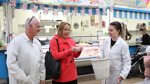 Helen at Market Drayton's indoor market