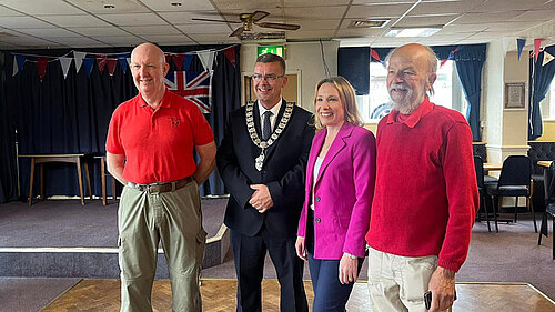 Helen Morgan with the Whitchurch Mayor and walking festival organisers