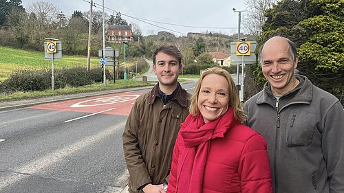 Helen and campaigners at the A483