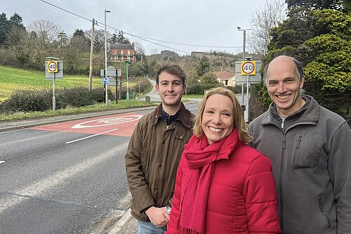 Helen and campaigners at the A483