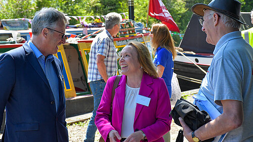 Helen Morgan with Montgomery Canal volunteers