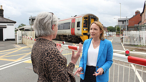 Helen with local train